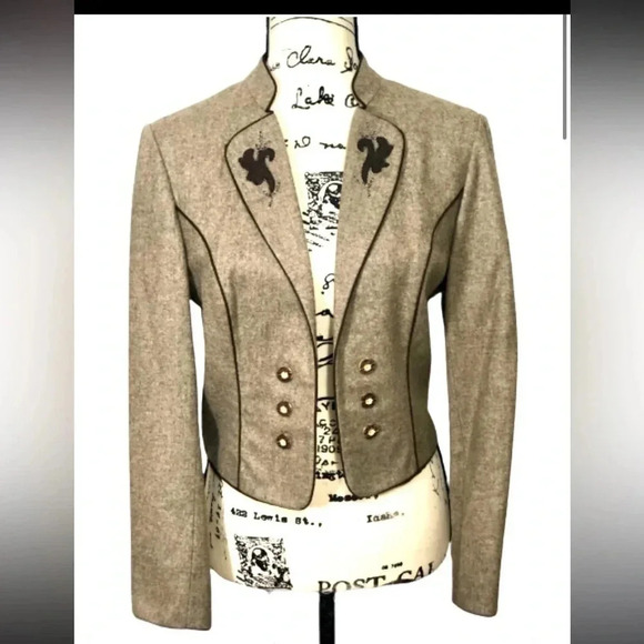 Bavaria Jackets & Blazers - BAVARIA BLAZER VINTAGE TAN BROWM WOOL BLEND TUXEDO STYLE SIZE MEDIUM